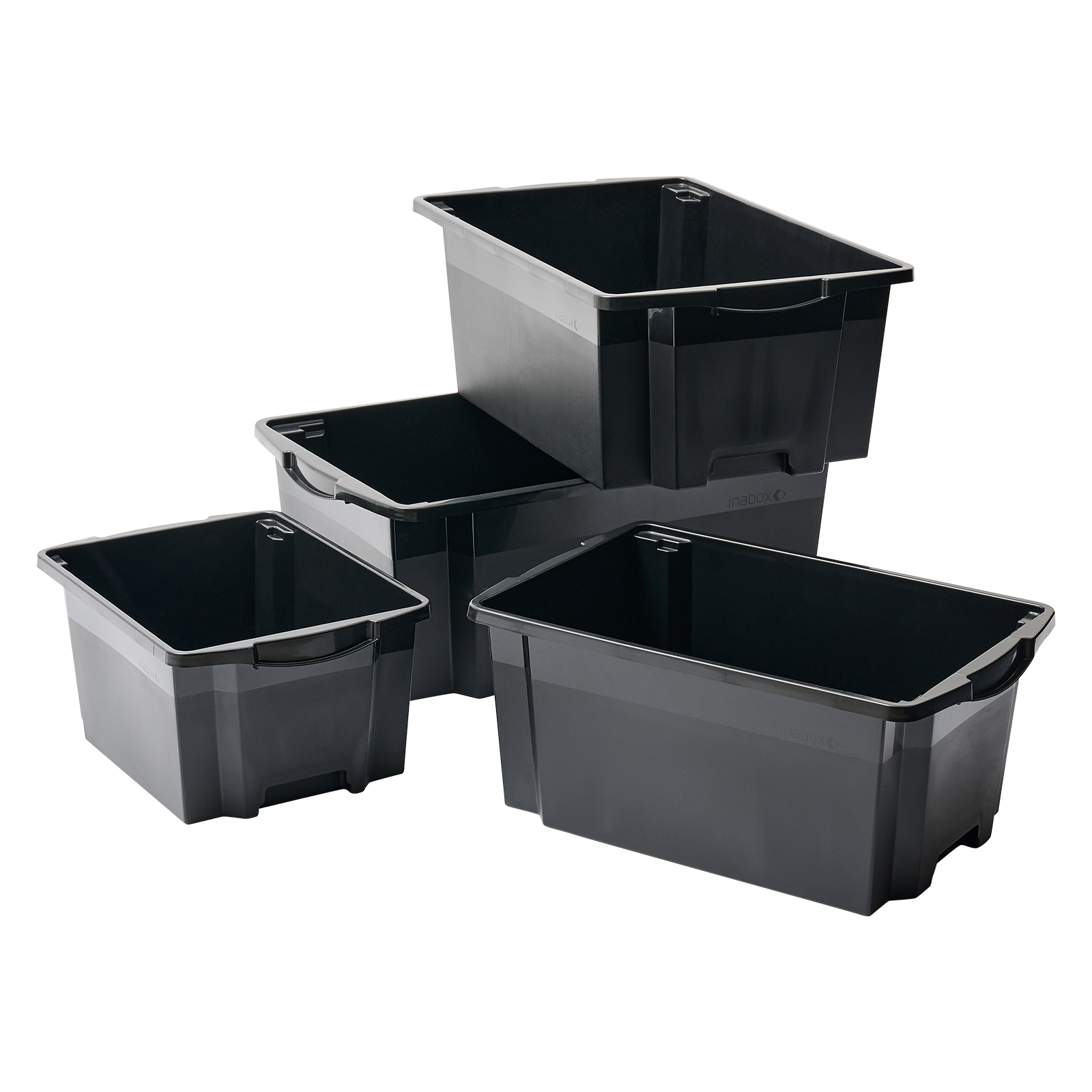 Inabox  stackable storage crate various size group shot