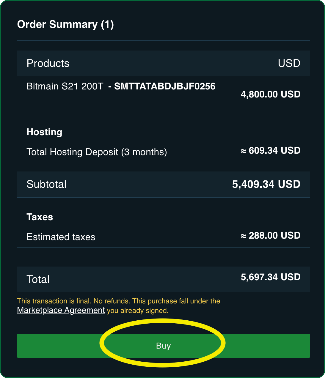 payment page