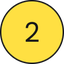 Yellow circle with the number 2 in the center, in bold black font.
