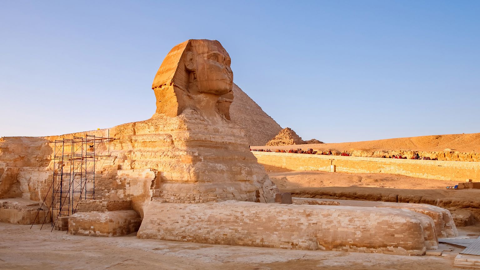 A close up oh Sphinx in Egypt.