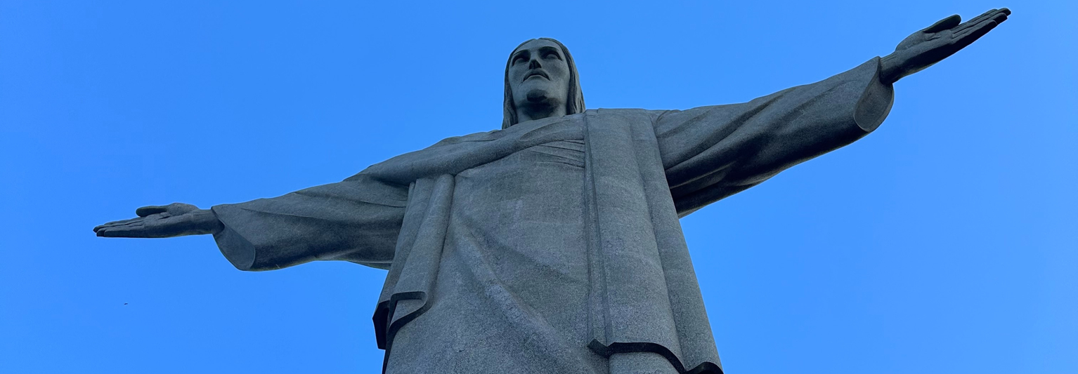 Christ the Redeemer statue up close.
