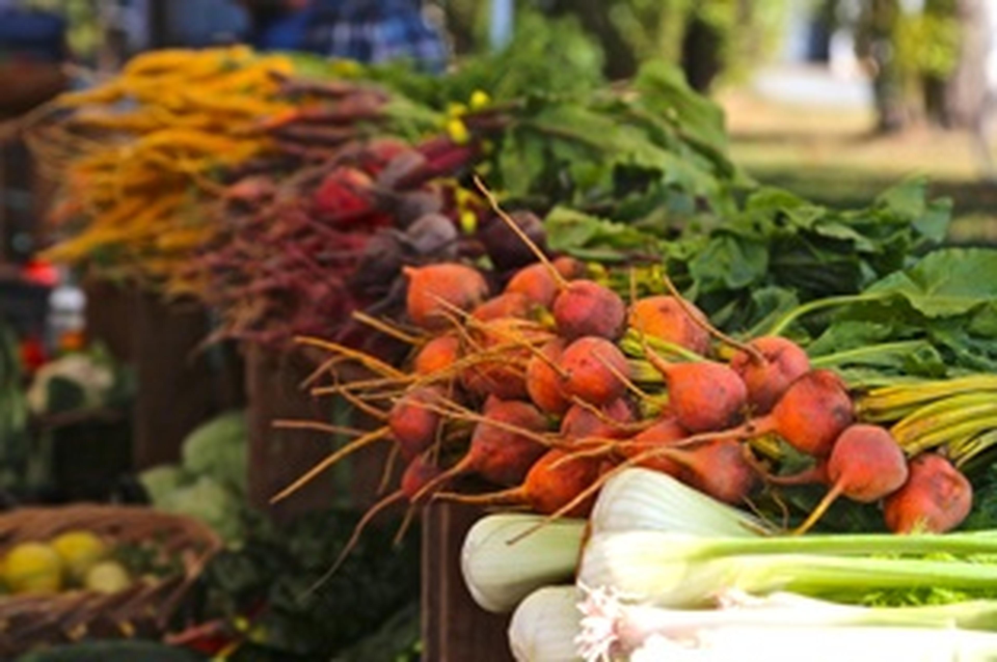 turnips and veggies at market