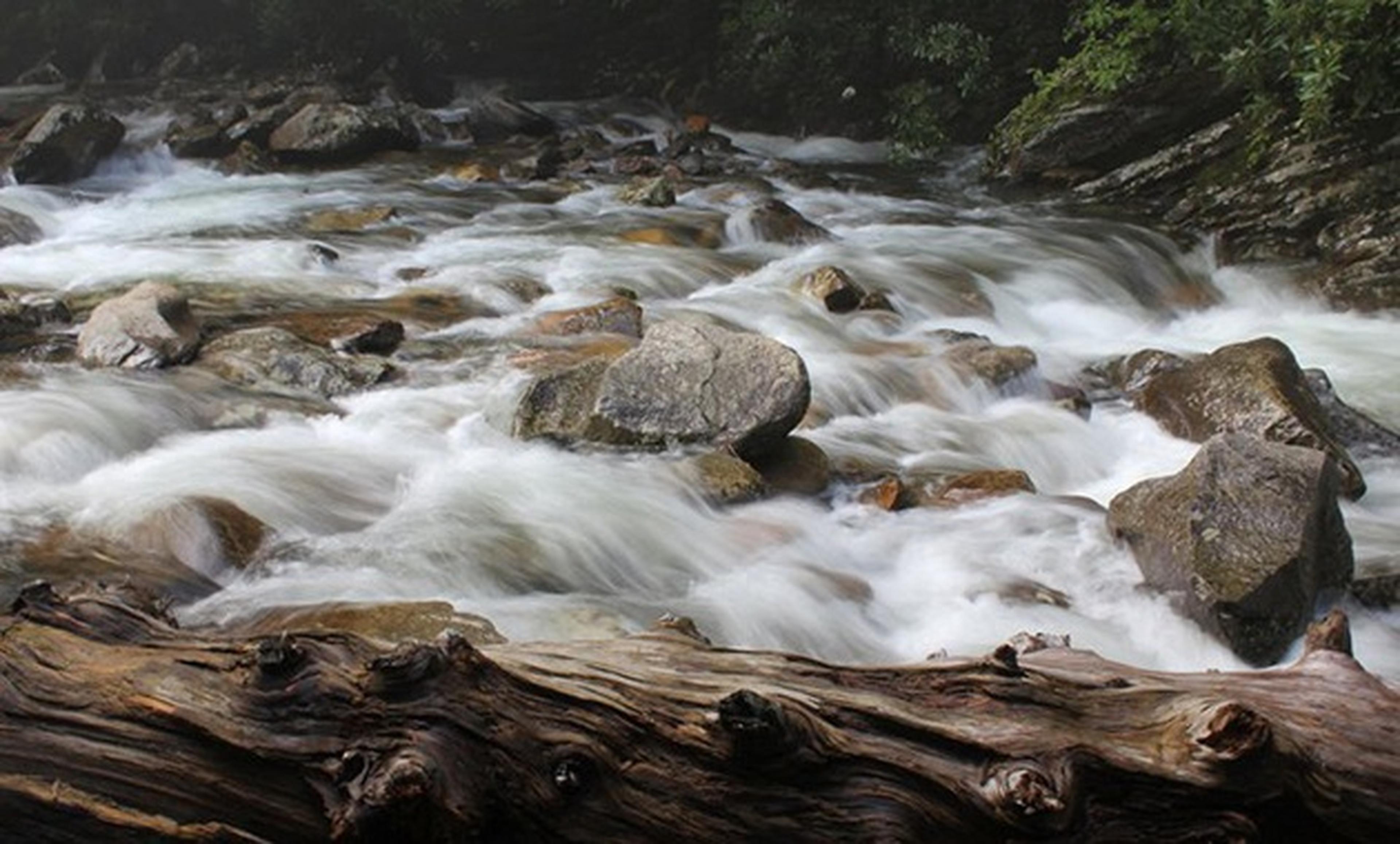 rocky river with rushing water