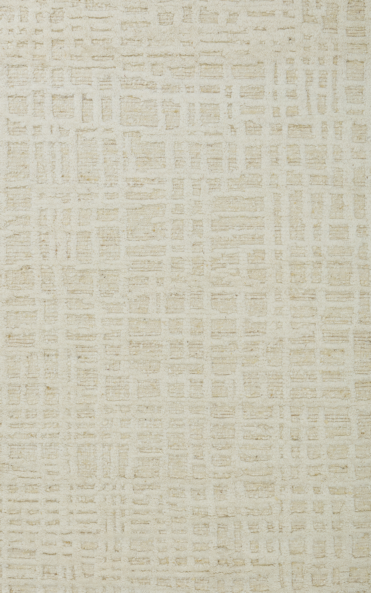Textured beige surface with a subtle grid and weave pattern, creating a soft, geometric design.