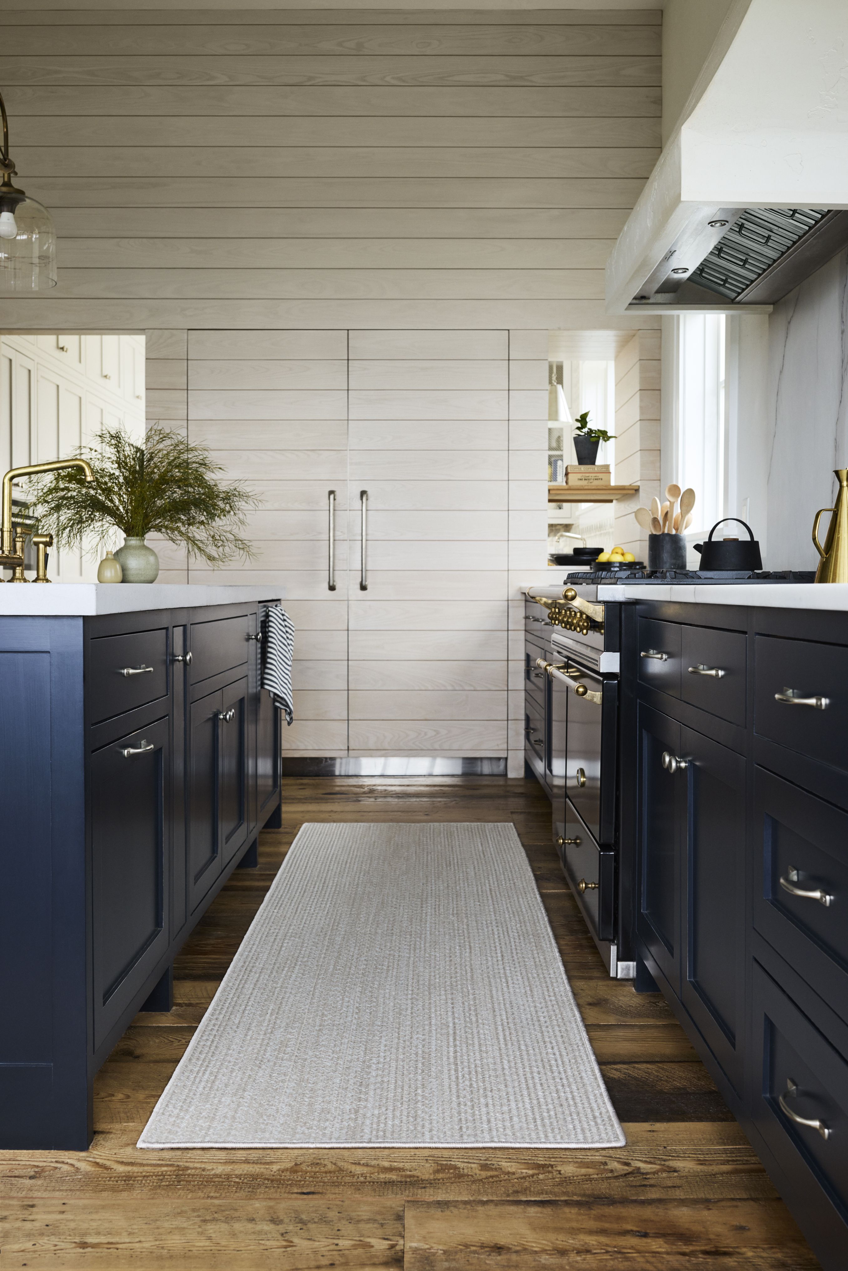 Rug underneath dining room table