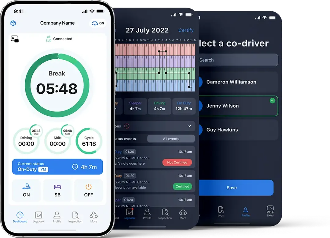 routeone eld app on phone