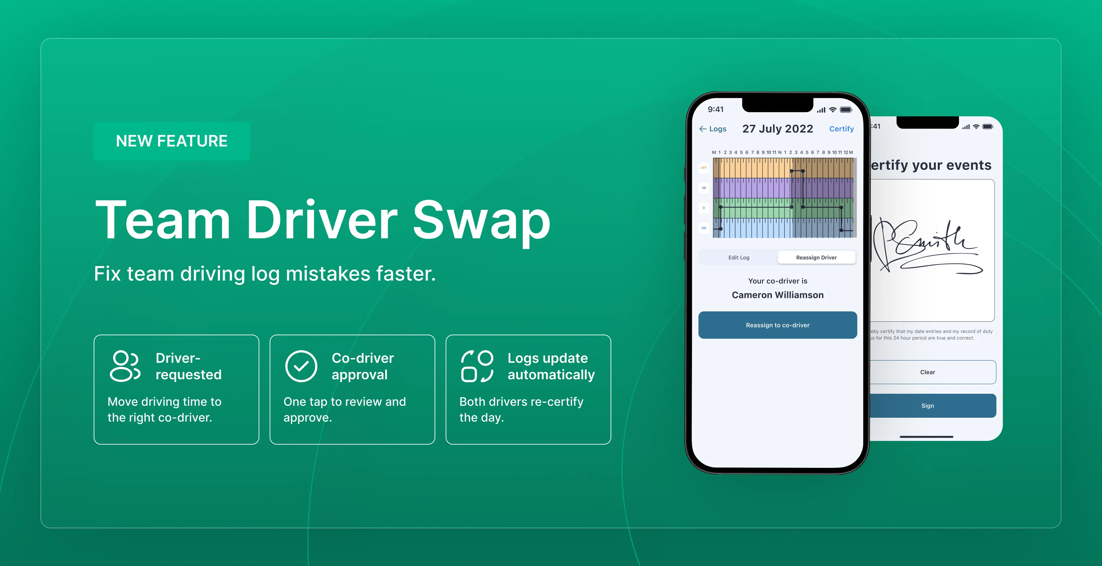 Team Driver Swap in the Driver App