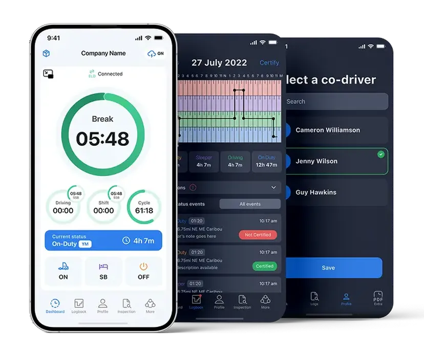 routeone eld app on phone