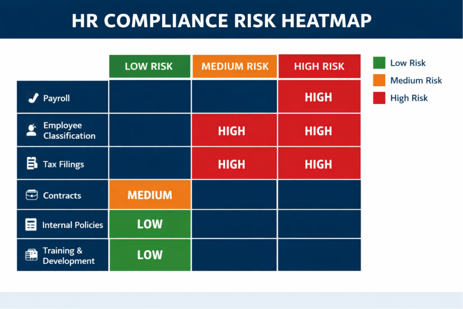 HR compliance risk heatmap
