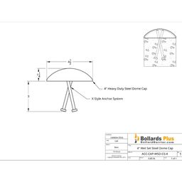 Drawing - Wet-Set Steel Cap - 4" Dome