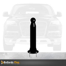 Decorative Pawn Bolt-Down Bollard - 6"x42", Gloss Black