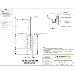 Removable Utility Bollard - 4"x60" (Texas - CenterPoint Removable Utility Barrier Bollard), Drawing