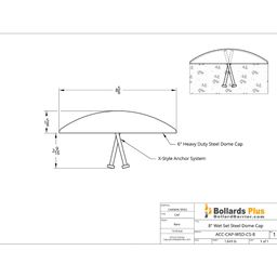 Drawing - Wet-Set Steel Cap - 8" Dome