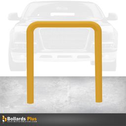 Product Carousel - Heavy Duty U-Shaped Inground Bollard - 4"x48"x84", Safety Yellow