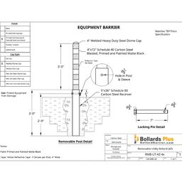 Removable Utility Bollard - 4"x72" (Arizona - TEP/TRICO Removable Lockable Utility Bollard), Drawing