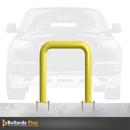 Product Carousel - Heavy Duty U-Shaped Bolt-Down Bollard - 4"x36"x36", Safety Yellow