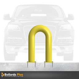 Product Carousel - Heavy Duty U-Shaped Bolt-Down Bollard - 6"x24"x36", Safety Yellow
