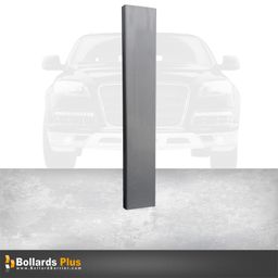 Product Carousel - Rectangular Inground Sign Bollard - 12"x4"x84", Metallic Silver