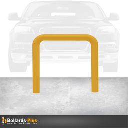 Product Carousel - Heavy Duty U-Shaped Inground Bollard - 4"x36"x48", Safety Yellow