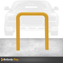 Product Carousel - Heavy Duty U-Shaped Inground Bollard - 4"x36"x72", Safety Yellow
