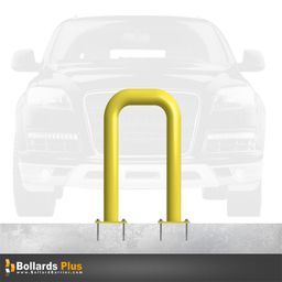 Product Carousel - Heavy Duty U-Shaped Bolt-Down Bollard - 4"x24"x36", Safety Yellow