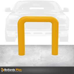 Product Carousel - Heavy Duty U-Shaped Inground Bollard - 6"x36"x60", Safety Yellow