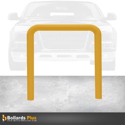 Product Carousel - Heavy Duty U-Shaped Inground Bollard - 4"x48"x72", Safety Yellow