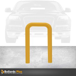 Heavy Duty Inground U-Shaped Bollard 4"x24"x60", Safety Yellow