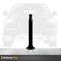 Decorative Pawn Bolt-Down Bollard - 4"x48", Gloss Black
