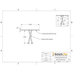 Wet-Set Steel Cap - 5" Flat, Drawing