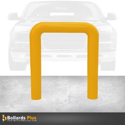 Product Carousel - Heavy Duty U-Shaped Inground Bollard - 6"x36"x72", Safety Yellow