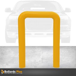 Product Carousel - Heavy Duty U-Shaped Inground Bollard - 6"x36"x96", Safety Yellow