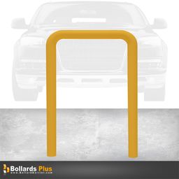 Product Carousel - Heavy Duty U-Shaped Inground Bollard - 4"x36"x96", Safety Yellow