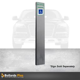 Product Carousel - Rectangular Inground Sign Bollard - 12"x2"x96", Metallic Silver