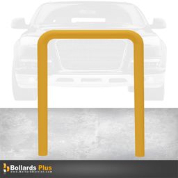 Product Carousel - Heavy Duty U-Shaped Inground Bollard - 4"x48"x96", Safety Yellow