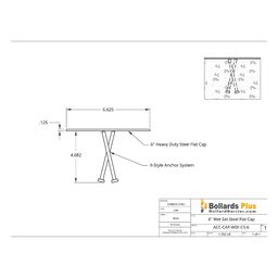 Drawing - Wet-Set Steel Cap - 6" Flat