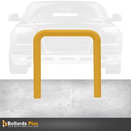 Product Carousel - Heavy Duty U-Shaped Inground Bollard - 4"x36"x60", Safety Yellow