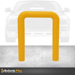 Product Carousel - Heavy Duty U-Shaped Inground Bollard - 6"x36"x84", Safety Yellow