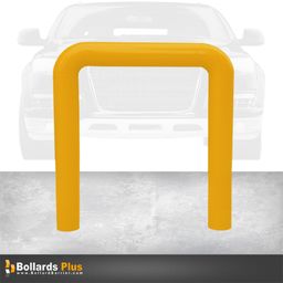 Product Carousel - Heavy Duty U-Shaped Inground Bollard - 6"x48"x84", Safety Yellow
