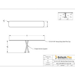 Wet-Set Steel Cap - 12"x2 Rectangular, Drawing