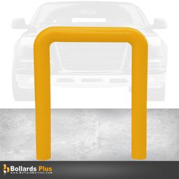 Product Carousel - Heavy Duty U-Shaped Inground Bollard - 6"x48"x96", Safety Yellow