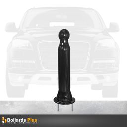 Bolt Down Decorative Pawn Bollard - 6"x48", Gloss Black