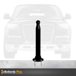Decorative Pawn Bolt-Down Bollard - 4"x42", Gloss Black
