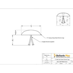 Wet-Set Steel Cap - 5" Dome, Drawing