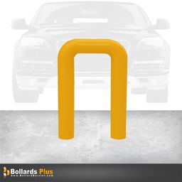 Product Carousel - Heavy Duty U-Shaped Inground Bollard - 6"x24"x60", Safety Yellow