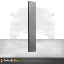 Product Carousel - Rectangular Inground Sign Bollard - 12"x4"x96", Metallic Silver