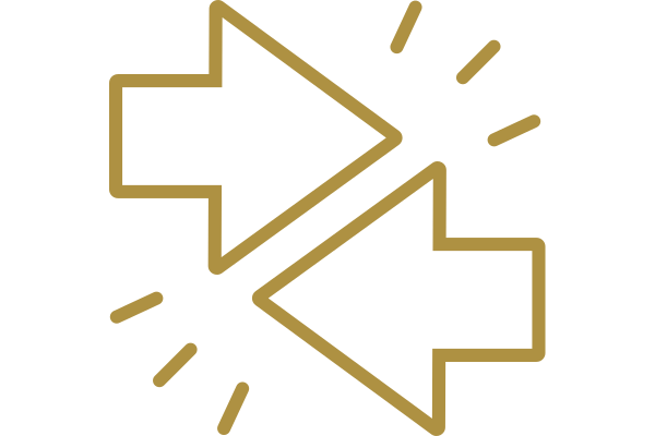 two arrows pointing in opposite directions