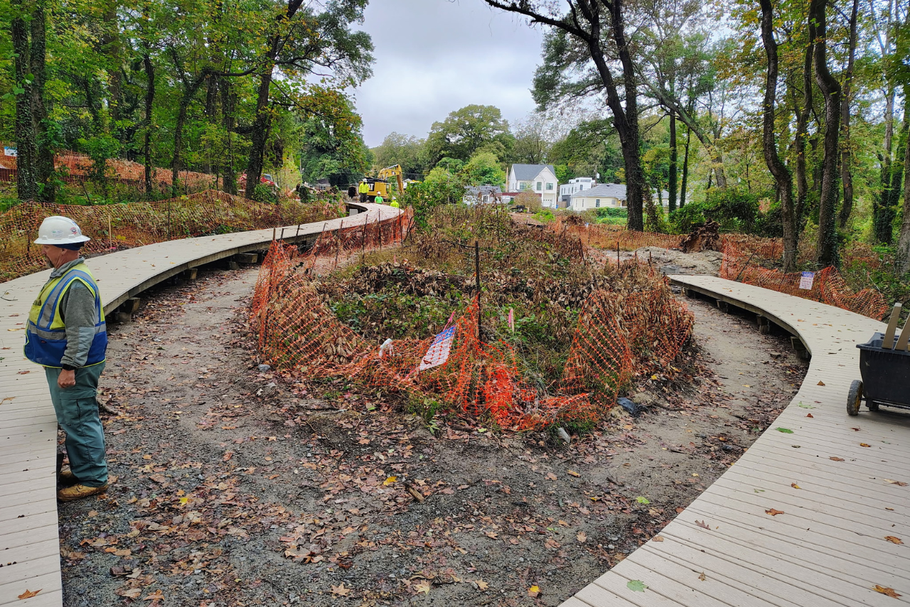 Boardwalk in progress at the upper park. (Photo Credit: ABI Staff)
