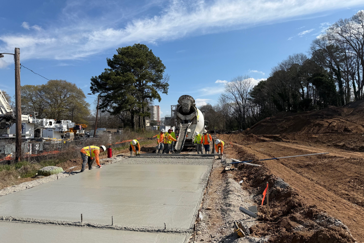 First concrete trail pour east of Pryor Road. (Photo Credit: ABI Staff)