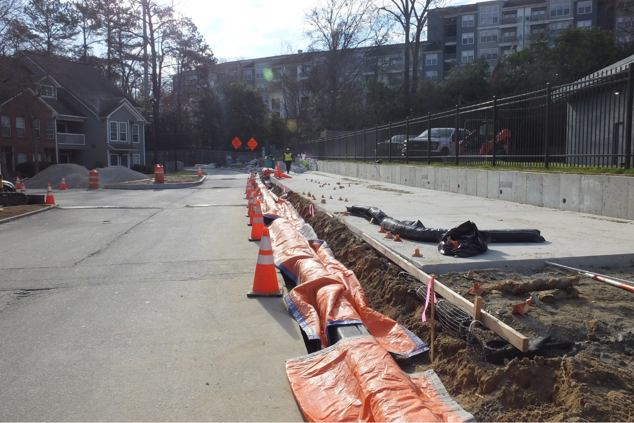 Trail concrete poured along Peachtree Park Drive NE. (Photo Credit: ABI Staff)